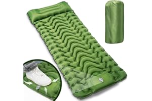 AONELAS BANRIN Isomatte Camping Selbstaufblasend,196 x 68cm Ultralight Luftmatratze Camping mit Fußpresse Pumpe,Weich und Wasserdicht, Faltbare Schlafmatte für Outdoor