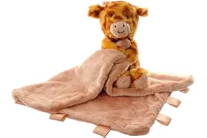 Ziggle Baby Comforter for Newborns | Soft Giraffe Comforter Blanket Toy | Newborn Essentials and Giraffe Blanket Gift | New Baby Boy or Girl Gift Idea | Eco Friendly | 30x30cm