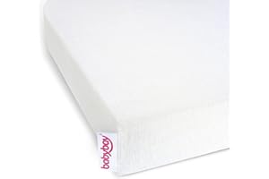 Drap-housse jersey babybay deluxe adapté aux modèles Maxi, Midi, Boxspring, Comfort et Comfort Plus, blanc cassé, 89 x 50 cm (1 pack)