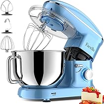 Impastatrice Planetaria Facelle 1500W - 6,5L, 6 Velocità, Accessori Inclusi, Blu - Foto 7