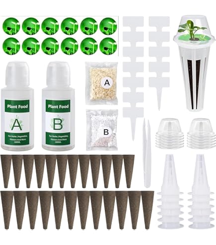 Kit Idroponica GOEDCH Con Spugne E Nutrienti - Per Coltivazione Indoor Di Erbe, Verdure E Fiori - Foto 11