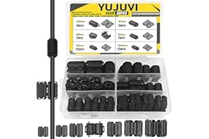 YUJUVI Ferrite Ring Core Black Clip-on Ferrite Core EMI 6 Valeurs 48 Pcs Ferrite Antiparasite Magnétique Core Clip-on Ferrite Anneau Noyau RFI EMI pour 3.5mm -13mm Diamètre Câble HDMI e USB