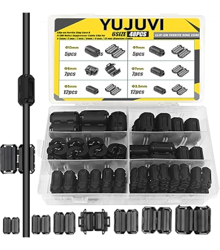 Lot De 10 Clips Anneaux Filtre Antiparasite TDK Ferrite - Pour Câbles Électroniques - Neuf