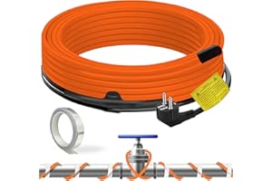 SOTISI Frostschutz Heizkabel, 3.5M 230V Selbstregulierendes Heizkabel mit Eingebautem Thermostat zum Schutz von Wasserrohren, Metall-/Kunststoff-Hausrohren, Dachrinnen, Kanalisationsleitungen