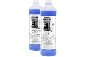 PURIVITA® Pulitore del Sistema del Latte per Macchine da Caffè [2x1L] - Detergente per Systema del Latte - Milchsystemreiniger - Sistema Pulizia Latte per De Longhi, Jura, Krups, Nespresso & Philips
