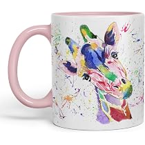 Tazza Vixar Swan Con Acquerello Arcobaleno – Ceramica 311g, Stampa Su Due Lati, Idea Regalo Rosa