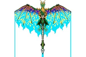 Mint's Colorful Life Cerf-Volant Dragon pour Enfants et Adultes, cerf-Volant de Plage Facile à Voler pour débutants et Tout-Petits, Ficelle de 91,4 m Incluse