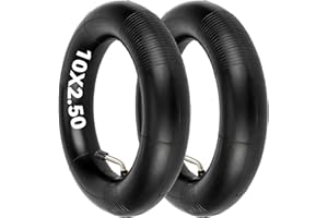 Satgoo Chambre à Air Trottinette Électrique 10 x 2,50, Double Épaisseur, Valve Coudée 45°, 10 Pouces Pneu Chambre à Air 60/70-6,5 pour Ninebot MAX G30 G30P G30LP/Kugoo M4 M4Pro/Soflow So4