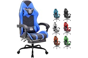play haha Gaming Chair with Footrest & Lumbar Support,Reclining Swivel Chair,Ergonomic Gaming Chair for Adults, High-Back Racing Style,Adjustable Height with Headrest Pillow