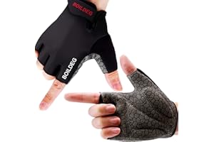 boildeg Cyclisme pour Homme et Femme,Gants de Fitness, Gants de VTT sans Doigts de Sport,Antidérapant et Absorption des Chocs