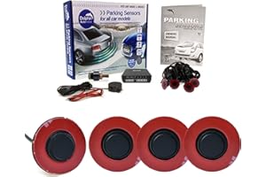 Dolphin Automotive DFM400 Reverse Parking Sensors Flush Mount OEM Style 4 Ultrasonic Radar Sensor Kit Audio Alert System - Matt Black