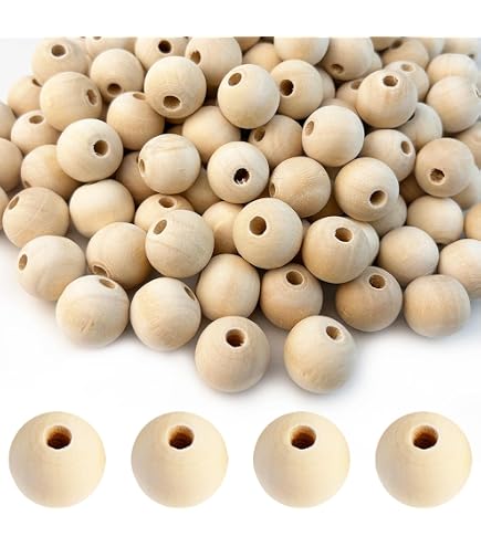 ToBeIT Holzperlen Set – 300 Stück Runde Perlen 10 Mm, Dunkelbraun, Für Schmuck & DIY-Basteleien