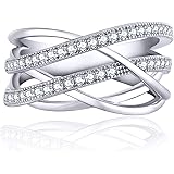JO WISDOM Anelli Argento 925 Donna con AAA Zirconia Cubica