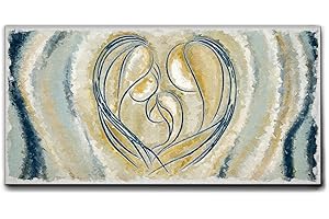 Giallobus - Quadro - 26 - Capezzale Moderno per la casa - Unione Sacra Famiglia - Tela Canvas Telaio Standard - 100x50 - Pronto da Appendere - Quadri Moderni per la casa