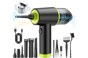 ‎GGISUI 2 in 1 Elektrische Staubgebläse Druckluftspray, 3 Gang Mini Staubsauger, Bürogeräte mit Reinigungspinsel, PC Reinigungsset, Air Duster Luftdruckspray für Tastatur, Laptop, Sofa, Auto, Bürogeräte