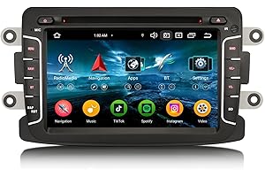 GONFEN Radio samochodowe z systemem Android 13 do Renault Dacia Sandero Lodgy Duster Logan Dokker 2012-2020 z Navi GPS 8-Core 4GB+64GB bezprzewodowa karta Android Auto DSP WiFi CD USB Bluetooth 5.0