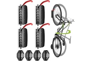 Housolution Support Mural Pivotant pour Vélo, Supports pour Vélo pour le Garage de Montagne, Support de Rangement pour Vélo pour le Garage, Supporte Jusqu'à 66lbs, Facile à Installer (4 Paquet)