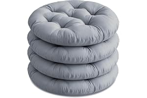 YOOMUR Set med 4 runda stolsdynor, 40 cm rund stolsväska, stolsdyna, tvättbara sittdyna i bomull hög studs rund sittdyna för stol