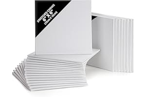 Belle Vous Pack de 24 Lienzos para Pintar en Blanco 15 x 15 cm – Set Panel de Lienzo Preestirado – Aptos para Pintura Acrílica y al Óleo - Lienzo Blanco para Bocetos y Dibujos
