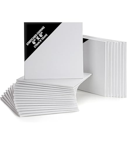 Blank Canvas PATIKIL 6x6 Canvas Boards For Painting, 4Pack 100 Painting Canvas