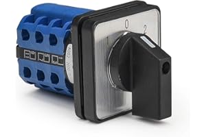 APIELE Interruptor de conmutación universal de 20 A, 3 posiciones, 12 bornes, interruptor giratorio de 690 V, selector de leva giratorio universal