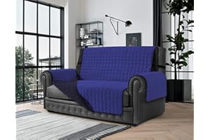 BANZAII TEXTILE INNOVATOR ONLINE Banzaii Copridivano 3 Posti Antimacchia, Salvadivano Trapuntato Bicolore Azzurro/Blu per Seduta da 170 a 195 cm