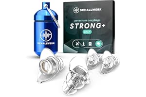 SCHALLWERK ® Strong+ Daily bouchon d'oreille avec une protection extra forte – atténue le bruit et maintient la qualité du son – idéal pour la musique, les festivals, le travail, l'apprentissage