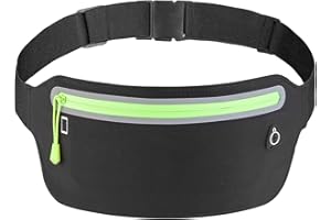 BAIKEEN BAIWOAK Marsupio da corsa sottile, ultra leggero, marsupio da corsa per donne e uomini che corrono i telefoni, Nero, Moderno