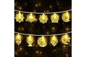 BOLWEO Ramadan Eid Decorations String Light, 4.92ft/1.5M 10 LED Ramadan Decorations Battery Operated Fairy Lights, Eid Mubarak Ramadan Decorations for Home Garden Patio Indoor Outdoor