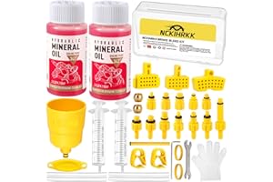 NCKIHRKK Kit Purge Frein VTT MTB, Kit de Purge de Frein à Disque Hydraulique de Vélo Comprenant 120ML d'Huile Minérale, Coffret d’Outils Vélos Bicyclettes Convient pour Shimano, Magura, Tektro