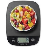 NUTRI FIT Ultra Thin Plastic Digital Kitchen Scale, 5kg/11lb, Black | 1g/0,1oz Kitchen Scale Weight For Cooking and Baking, U