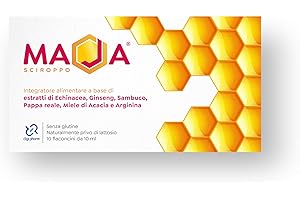DIGI-PHARM MAJA Pappa Reale Integratore Potente Ricostituente Energia Fisica e Mentale Adulti Bambini Sportivi con Echinacea Miele di Acacia Ginseng Sanbuco Arginina 10 Flaconi Made in Italy