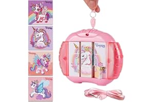 Sanfant 3D Rotating Puzzles for Toddlers 3 4 5 6 with Lanyard Travel Toys for Toddlers on Airplane Activities Toys for Kids, Fine Motor Skills (9 pcs (with Lanyard), Unicorn)