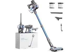 Greenote Pionowy Odkurzacz Bezprzewodowy, Praca do 35min, Wymienna bateria,1,2 kg bardzo lekki odkurzacz bezworkowy, LED dysza podłogowa, odkurzacz bezprzewodowy, idealny do dywanów i sierści zwierząt