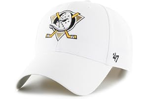 '47 NHL Anaheim Ducks MVP Casquette de baseball unisexe, réglable, design de haute qualité, logo de l'équipe badge, blanc, Blanc., taille unique