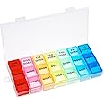 ALTcompluser Pill Box Organisers, Transparent 7 Day 3 Time a Day Pill Storage Case, Portable Weekly Pill Dispenser with 21 Compartments for Medication and Supplements