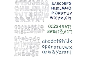 Azexcy Fustelle per Scrapbooking, Fustelle Lettere e Numeri Cutting Dies Stampini Fustelle Modello di Punzonatura Set per Album Mestiere Biglietti d’invito Goffratura