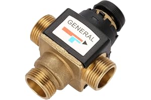 Mitigeur thermostatique - Mitigeur thermostatique en laiton à filetage mâle 3 voies DN20 pour chauffe-eau solaire, 35 à 60 degrés, fonction anti-brûlure