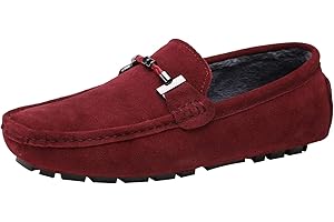 Jamron Uomo Elegante Fibbia Mocassini Comfort Scamosciato Scarpe di Guida Moda Pantofole