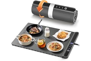 ‎AUTOPKIO AUTOPkio Warmhalteplatte Elektrisch, Speisenwärmer Wärmeplatte 300W für Speisen Buffetwärmer 6 Temperatur & 9 Timer Automatisch, Kindersicherung für Buffets Server Party Auftauen