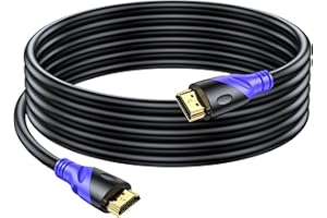 Rommisie Câble HDMI 4K/60HZ 5m (HDMI 2.0, 18 Gbit/s) Connecteurs Plaqués or Ultra Haut Débit, Retour Audio Ethernet, Compatible avec Blu - Ray, Playstation, Ordinateur Portable, PS34/5, PC, HDTV
