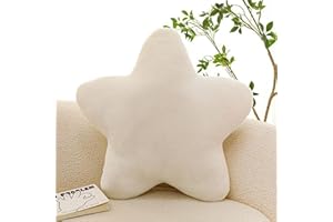 MLordoarf Cojín infantil con forma de estrella, suave y esponjoso, cojín decorativo para sofá, cojín de peluche en forma de estrella, cojín decorativo para habitación de los niños, dormitorio