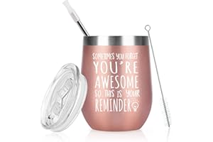 Livole Inspirational Gifts for Women, Best Friends, Sister, Thank You Gift Ideas for Her, Men, Colleagues, Employee, Christmas Gifts for Women, 12oz Stainless Steel Insulated Wine Tumbler with Lid
