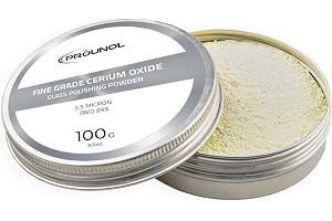 Prounol Ceriumoxid poleringspulver mot repor i glas, Made in EU - 100 g