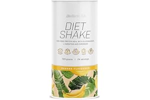 BioTechUSA Diet Shake | hyperprotéiné, pauvre en graisse | avec super-aliments, chrome, glucomannane, L-carnitine | faible taux de sucre, sans huile de palme, 0,72 kg, banane_