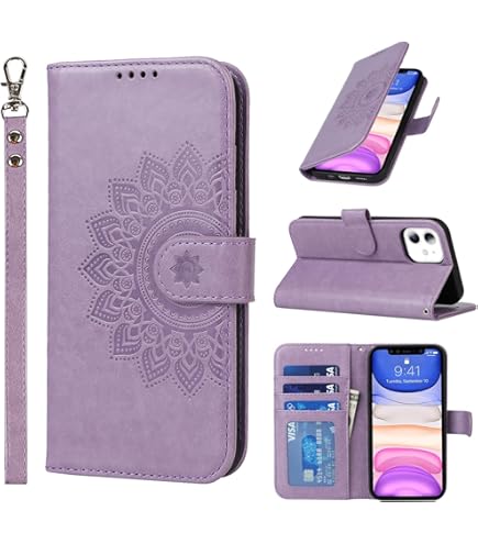 Mulbess Leder Flip Case Für IPhone 13 Mini – Mit Kartenfach, Magnetverschluss Und Ständerfunktion, Diamant-Blau