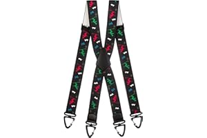 Olata Bretelle Elastiche a Forma di X e Y, Regolabili con Moschettoni di Plastica, per Salopette da Sci