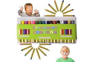 Cozlly Face Paint Crayons Kit, Body Paint for Kids, Makeup Crayons, Face Paint Pretend Play, Bright Colors Body Painting Kit, Face Body Crayons for Makeup Cosplay Halloween Carnival Party (16 Colors)