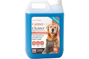 Fur & Bone - 5 Litre Pet Carpet Cleaner Shampoo - Deep Cleaning Solution for Pets - Powerful Pet Carpet Stain Remover for All Machines - Removes Dog & Cat Stains & Odours - Fresh Linen Scent