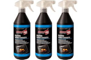 PALUCART Pulitore vetro camino pulizia vetri stufe 3 flaconi da 750 ml rimuovi fuliggine sgrassatore professionale